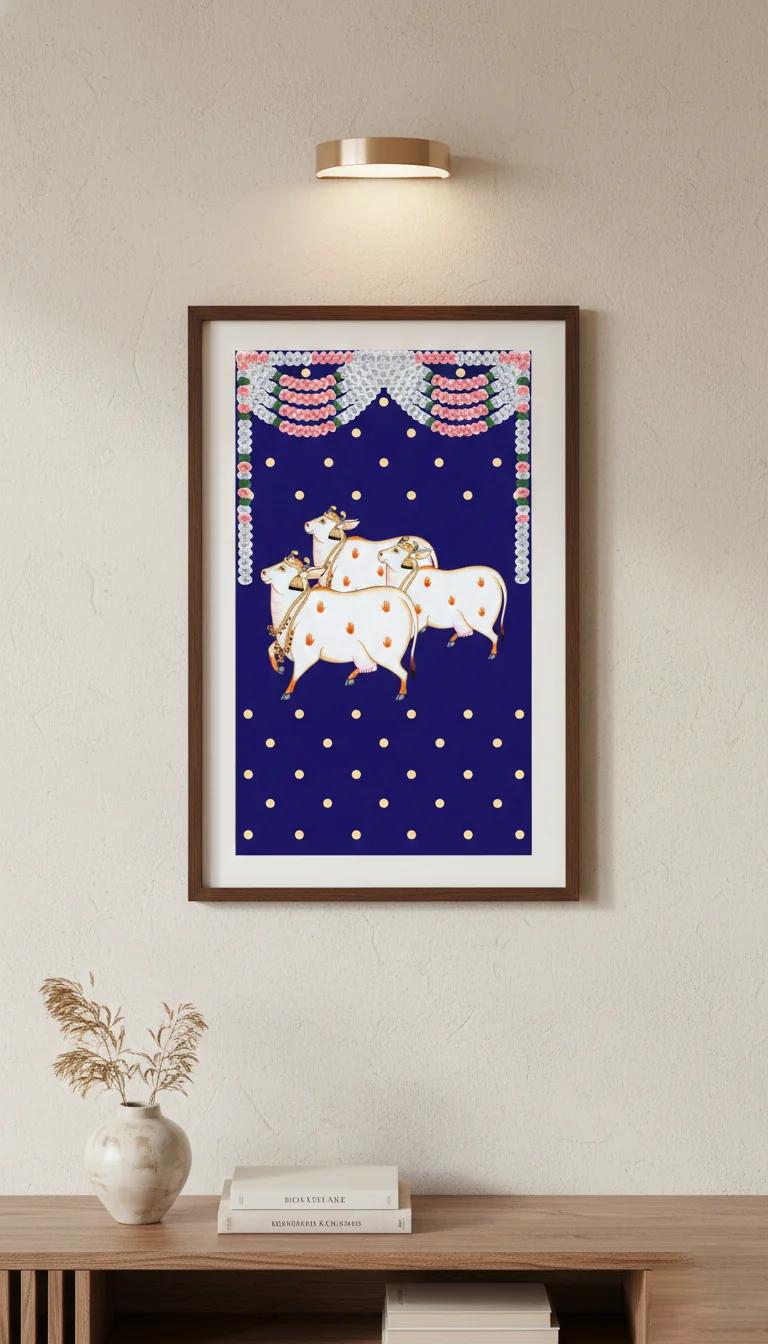 VPH Gift Store Gomatha Design on Blue Backdrop (5x8 Ft)