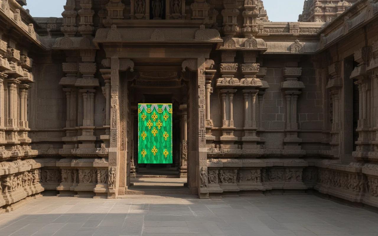 VPH Gift Store Banana Leaf Backdrop with Elegant Flower Hangings (5x8 Ft)