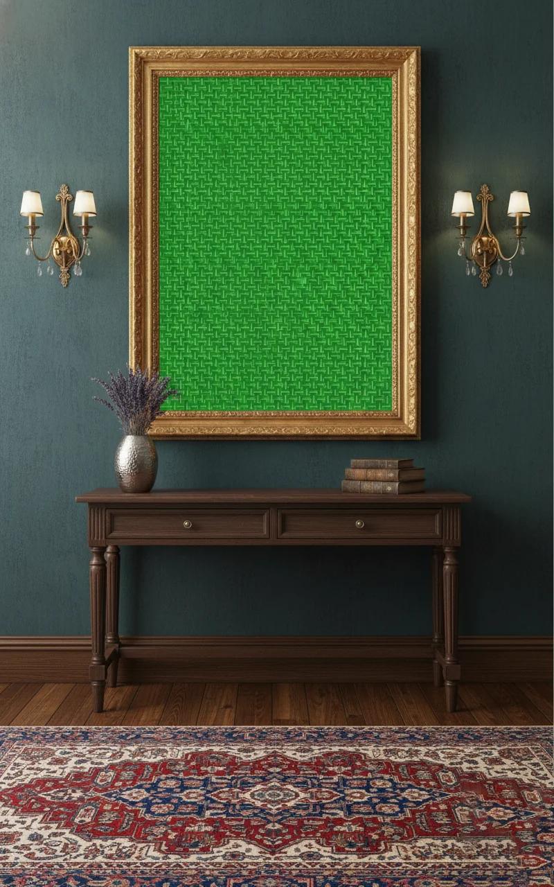 VPH Gift Store Green Coconut Leaf Design for Festivals (5x8 Ft)