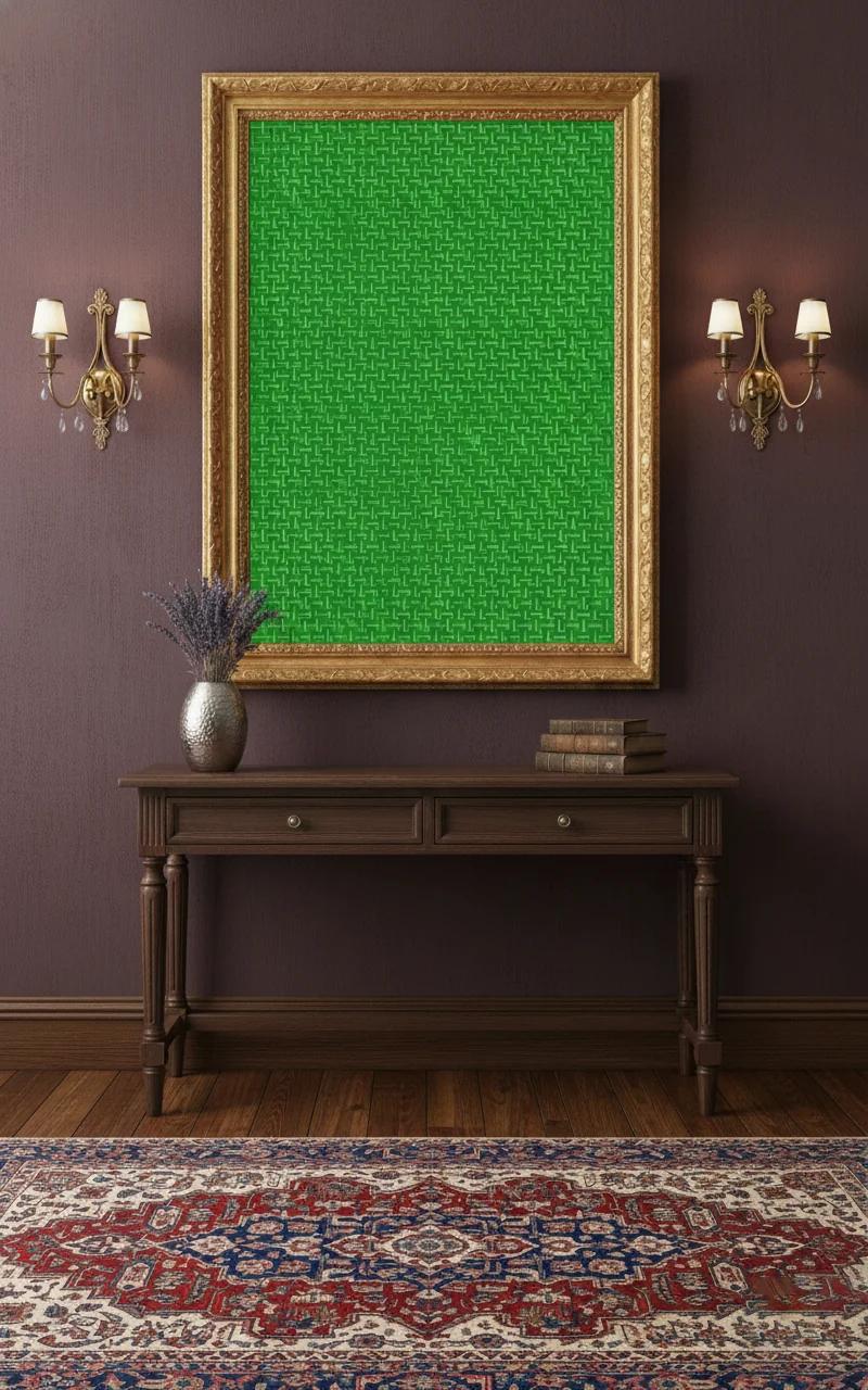 Sri Yagnaa Plain Green Coconut Leaf Backdrop (5x8 Ft) for Festivals & Pooja Rooms