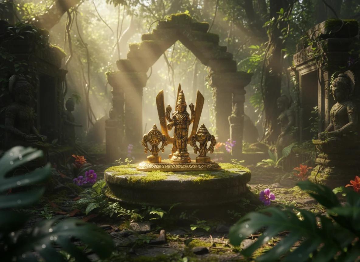 Sri Yagnaa Premium Gold Balaji Statue for Temple & Home Pooja