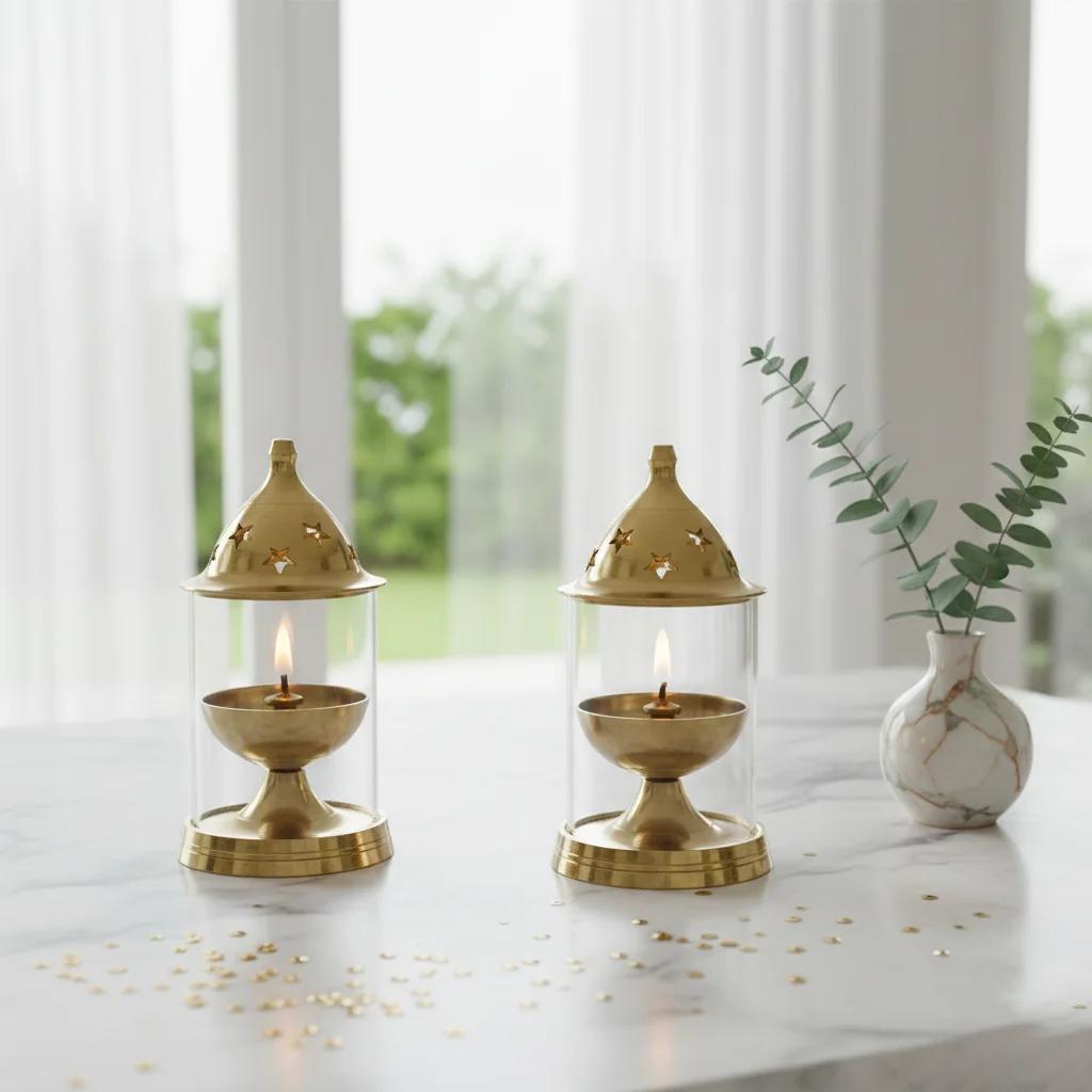 Sri Yagnaa Elegant Glass Diya Size 1 for Pooja Rituals & Spiritual Decor