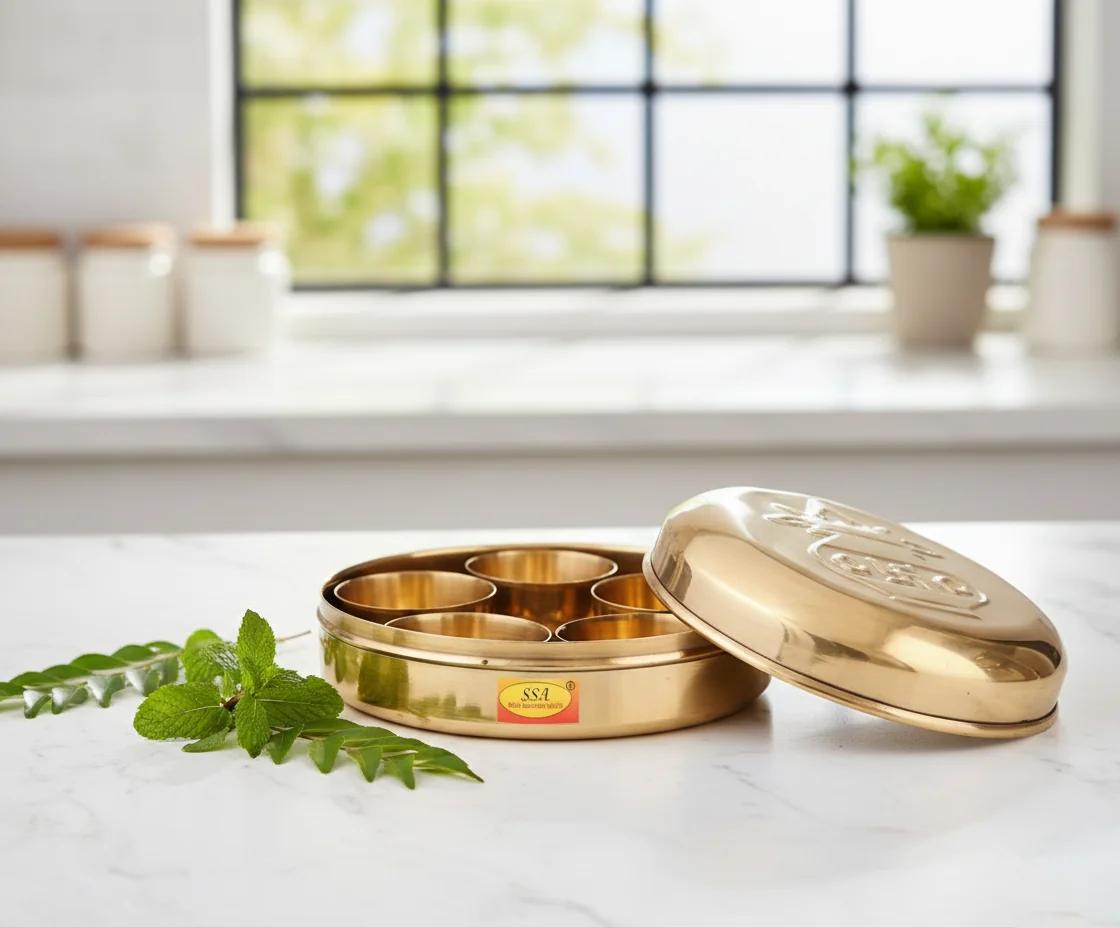 Sri Yagnaa Elegant Small Pasupu Kumkuma Box for Pooja & Devotional Rituals