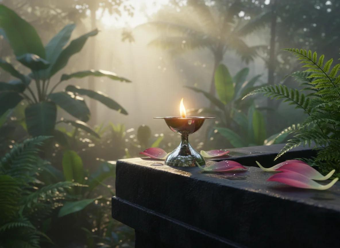 Sri Yagnaa Elegant Brass 5 Star Diya Size 6 for Temple & Religious Use