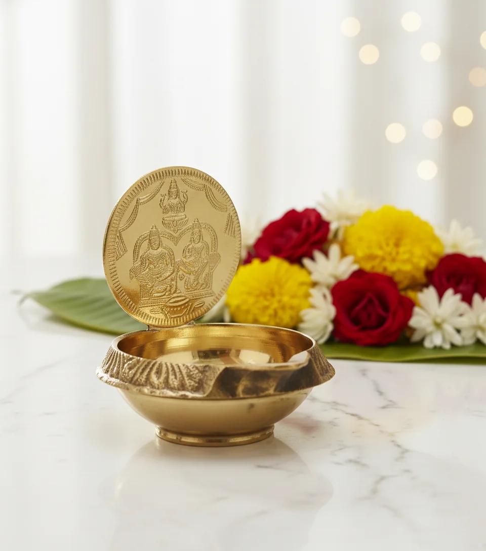 Sri Yagnaa Premium Coin Laxmi Kubera Diya for Spiritual Pooja & Home Decor