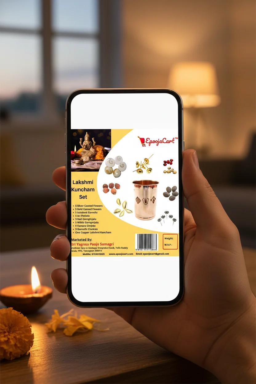 Sri Yagnaa Premium Copper Lakshmi Kuncham for Temple Pooja & Rituals