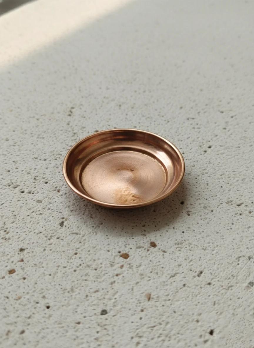 Sri Yagnaa Elegant Copper Plate 6 CM for Pooja & Sacred Offerings