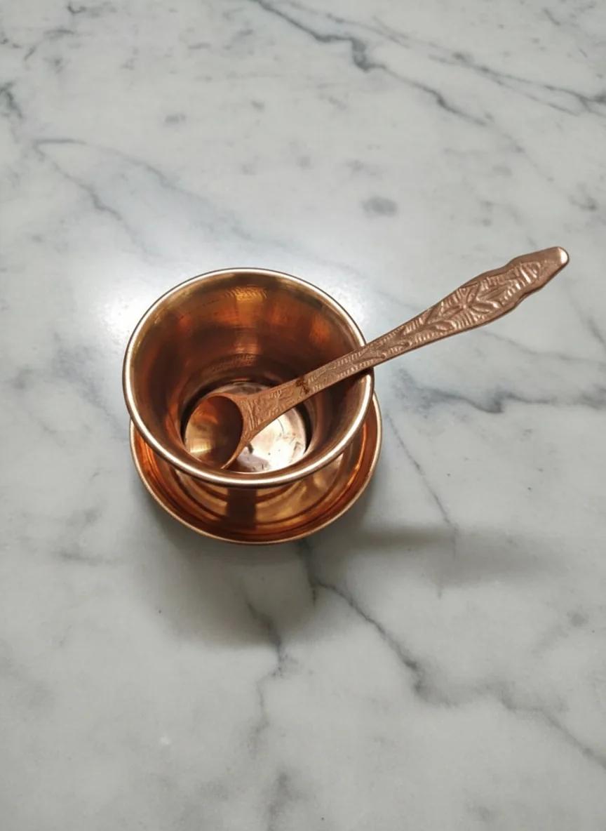 Sri Yagnaa Elegant Panchapatra Set Small Size for Temple & Religious Ceremonies