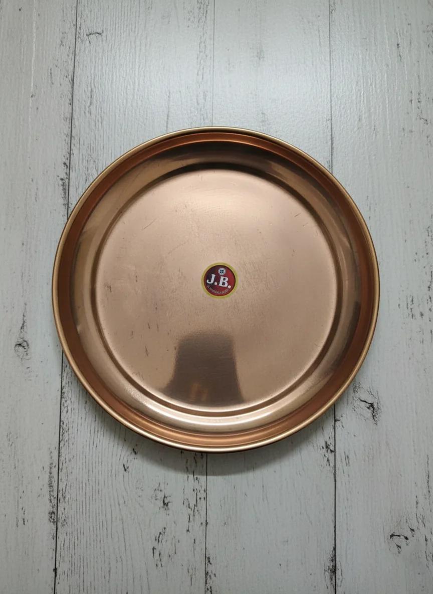 Sri Yagnaa Elegant Copper Plate 10 CM for Temple Pooja & Spiritual Lighting