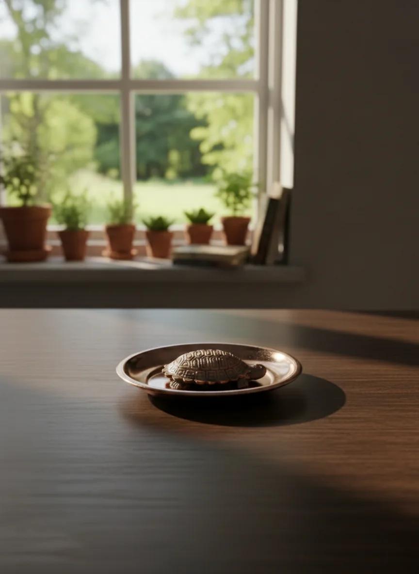 Sri Yagnaa Elegant Copper Tortoise & Plate for Fengshui & Temple Use