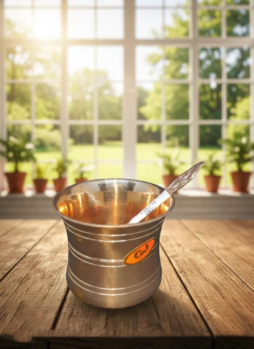 Sri Yagnaa Elegant Medium Commer Panchapathra Set for Pooja & Offerings