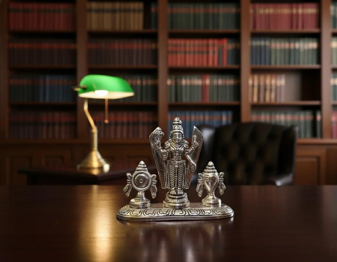 Sri Yagnaa Premium German Silver Balaji Idol for Temple Pooja & Rituals