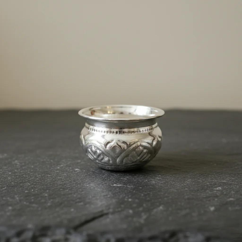 Sri Yagnaa Elegant German Silver Bowl for Pooja Offerings & Ceremonies