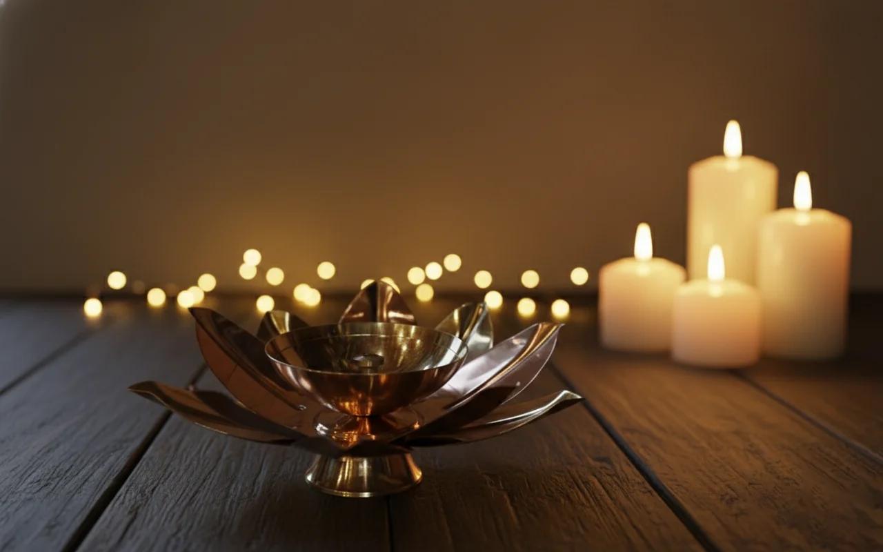 VPH Gift Store Traditional Lotus Diya for Home Temple & Festival Ceremonies