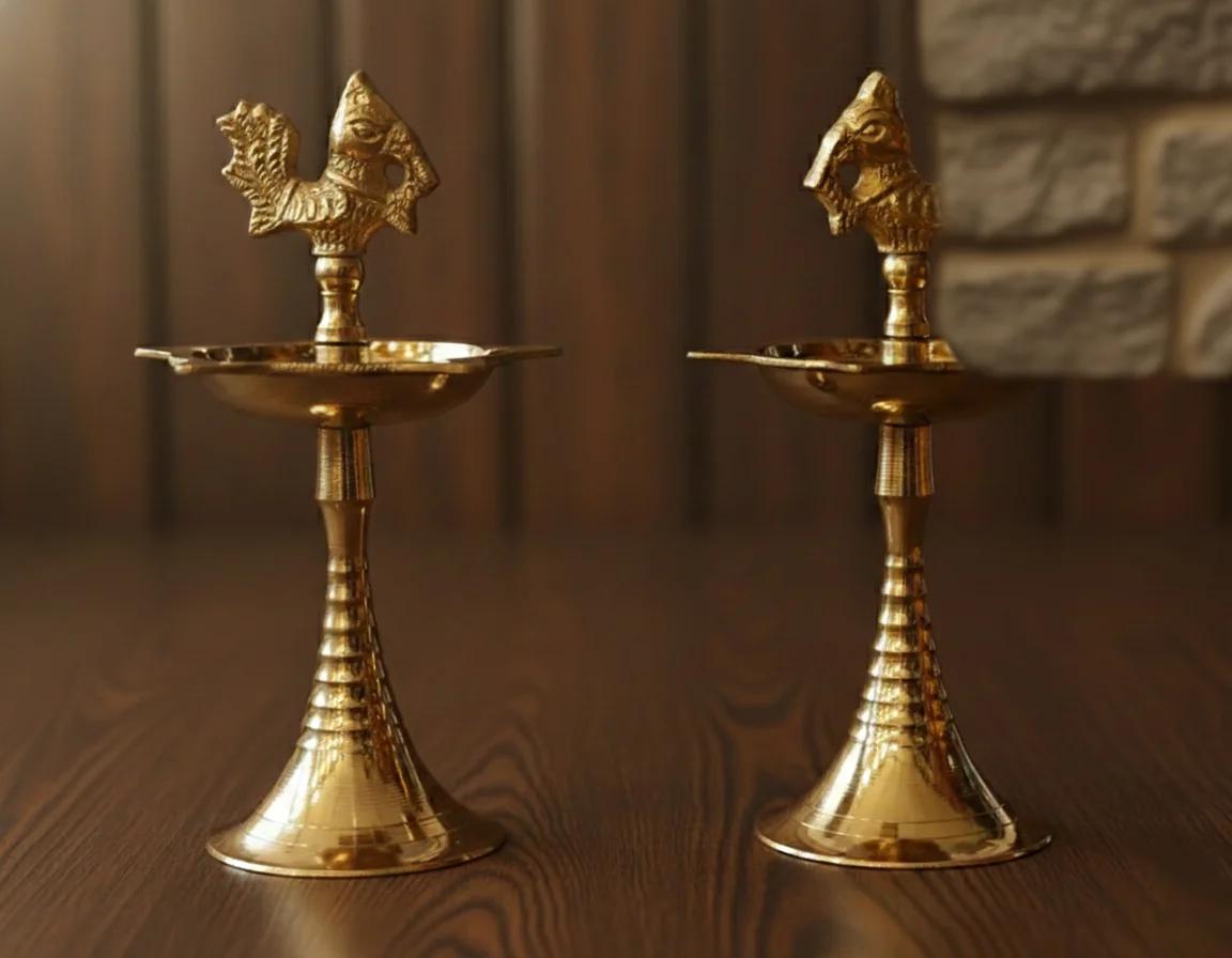 VPH Gift Store Elegant 6 Inch Deepam Kundulu for Temple & Spiritual Use