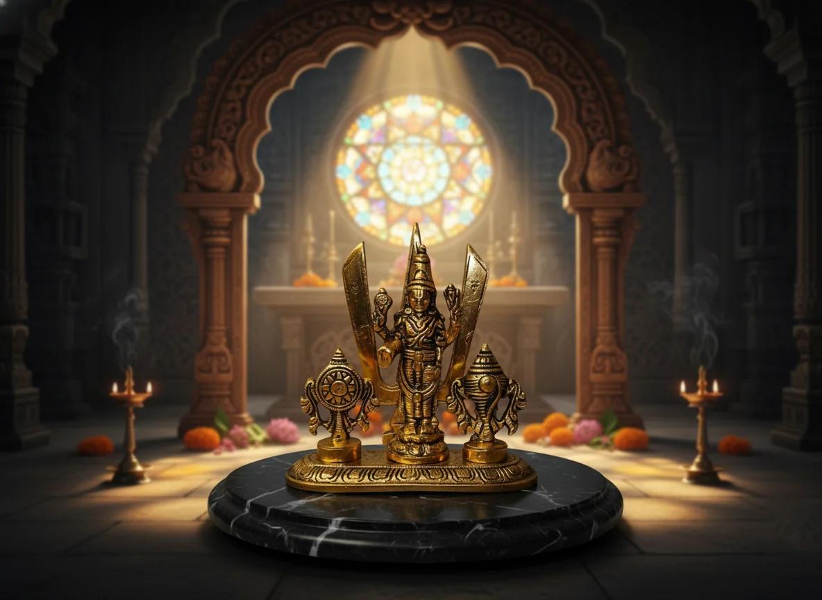 VPH Gift Store Premium Gold Balaji Idol for Spiritual & Religious Ceremonies