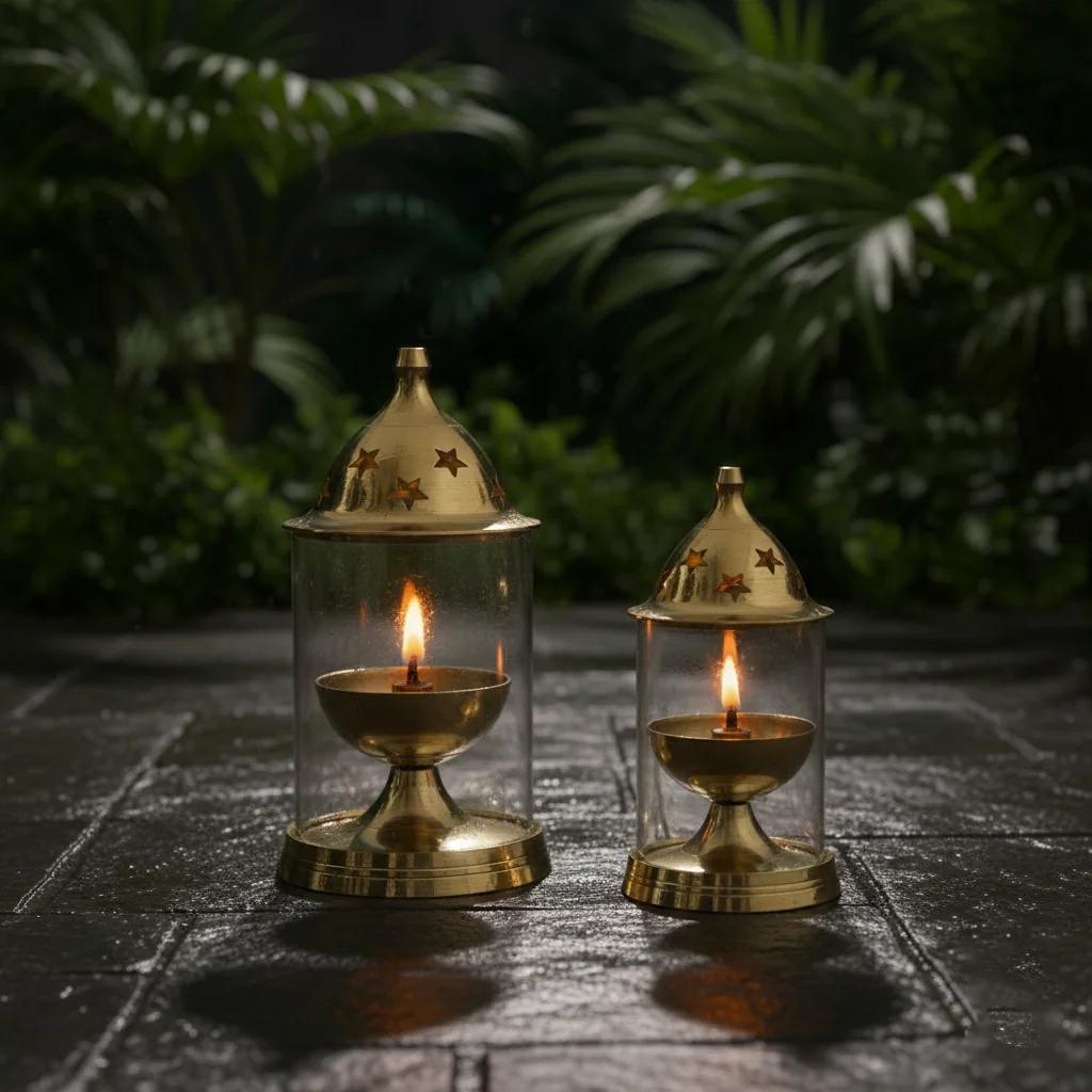 VPH Gift Store Elegant Glass Diya Size 3 for Spiritual & Pooja Offerings