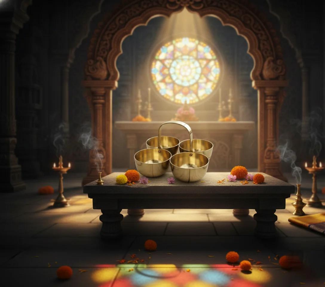 VPH Gift Store Elegant Panchapala for Temple & Pooja Decorations