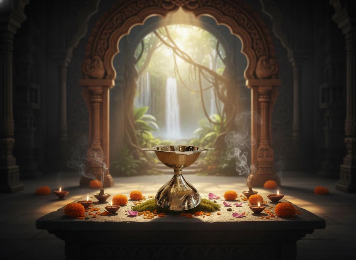 VPH Gift Store Elegant Brass 5 Star Diya Size 1 for Temple & Spiritual Lighting