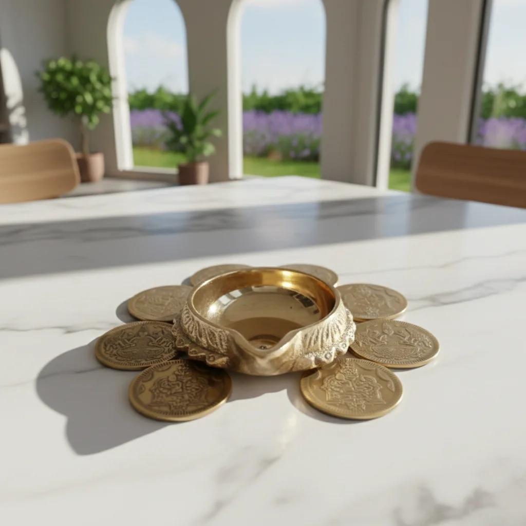 VPH Gift Store Astha Laxmi Coin Diya for Pooja & Home Temple Lighting