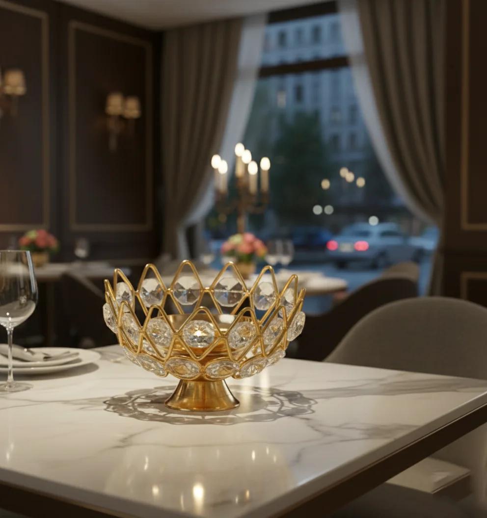 VPH Gift Store Crystal Diya for Home Temple & Festival Pooja Lighting