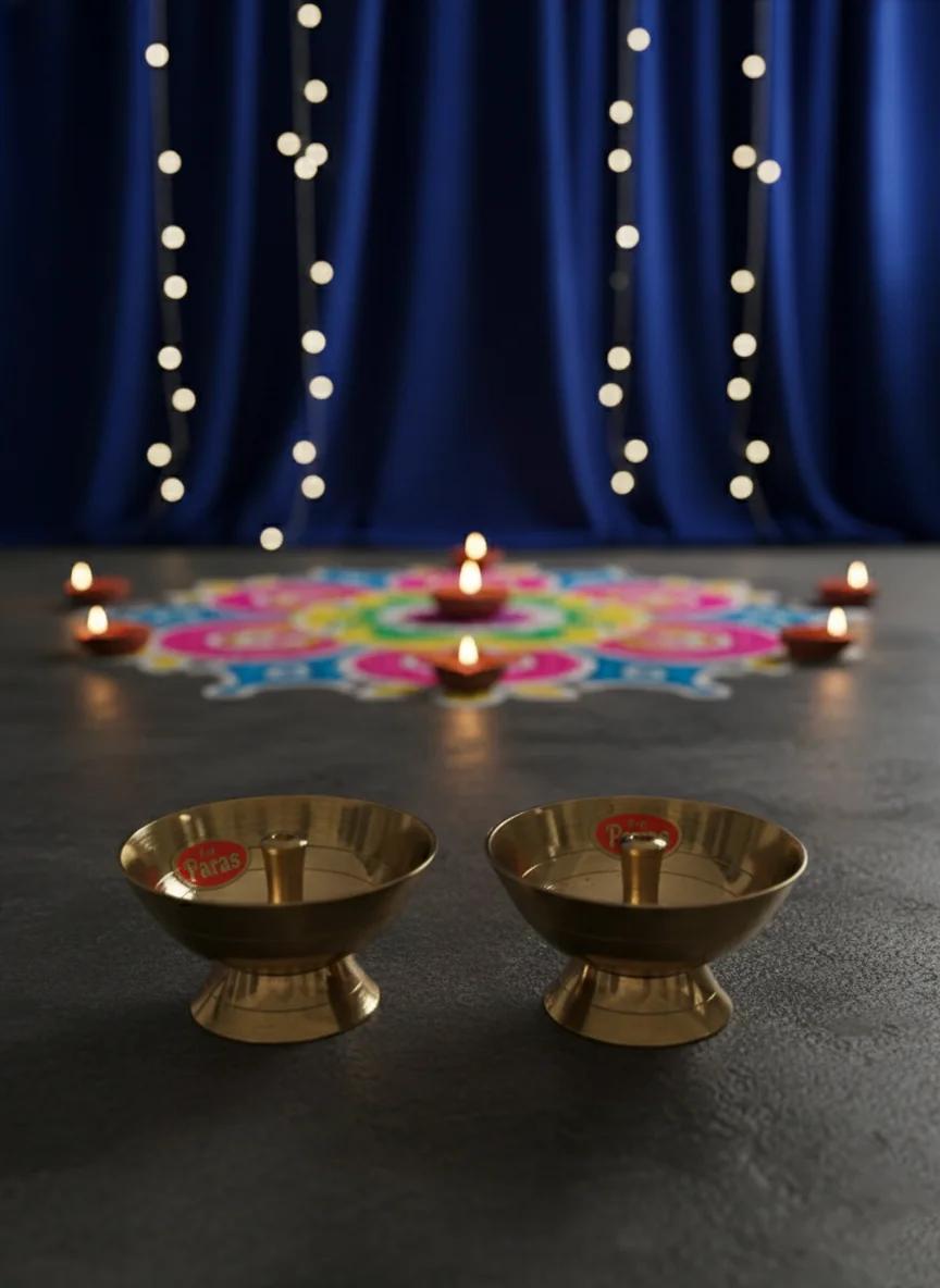 VPH Gift Store Premium Brass Piyali Deep for Temple & Spiritual Lighting