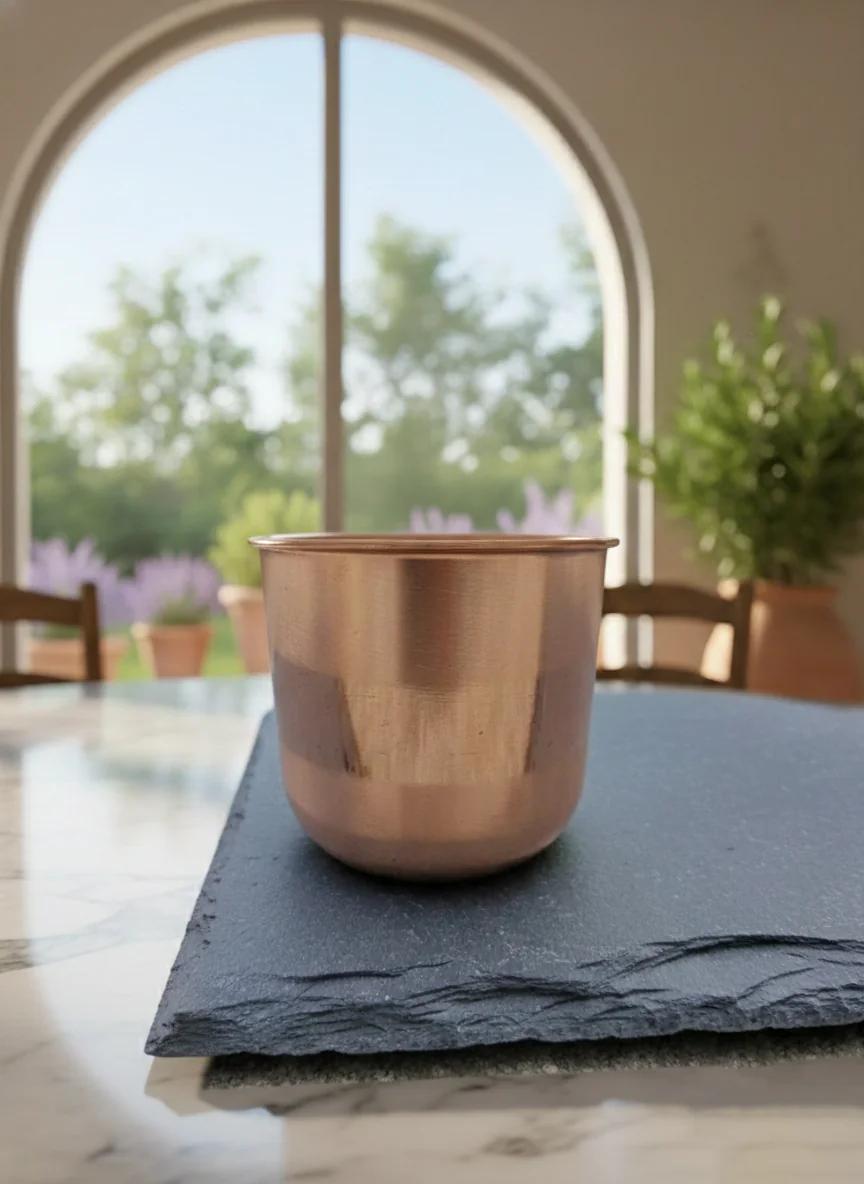 VPH Gift Store Elegant Copper Glass for Pooja Offerings & Temple Ceremonies