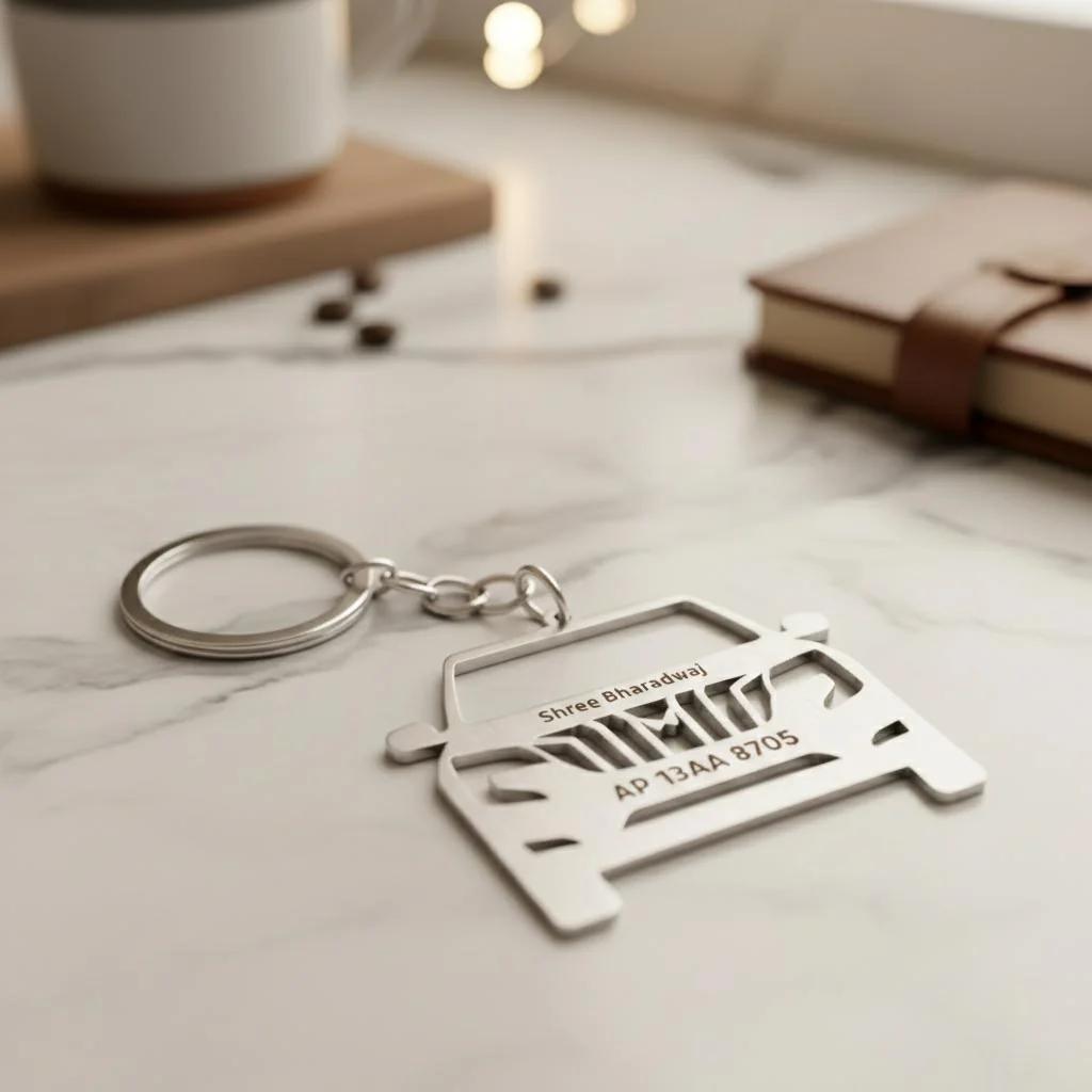 Mahindra XUV700 Key Ring Personalized with Vehicle Number