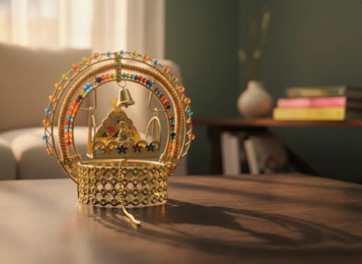 VPH Gift Store Elegant Krishna Idol in Joola for Spiritual Lighting & Home Temple