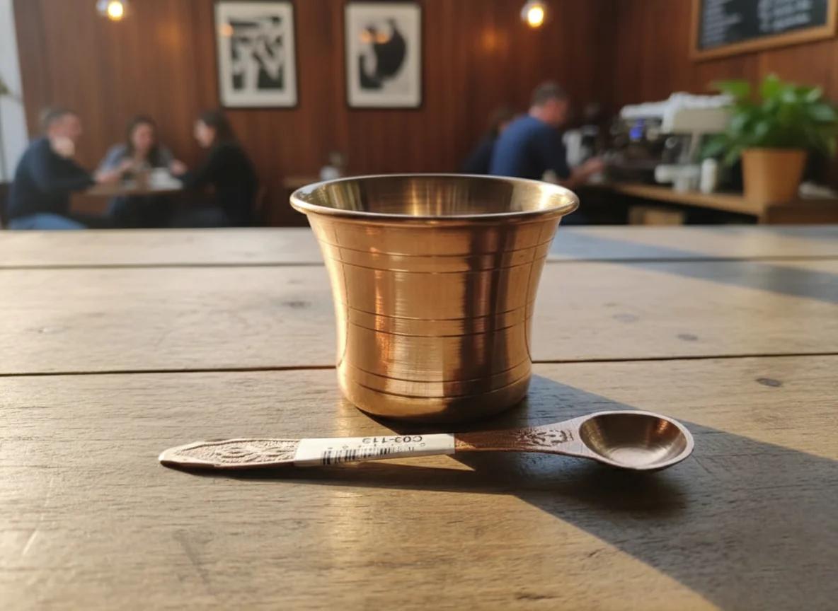 VPH Gift Store Elegant Copper Panchapathra & Uddandi Set for Spiritual Pooja