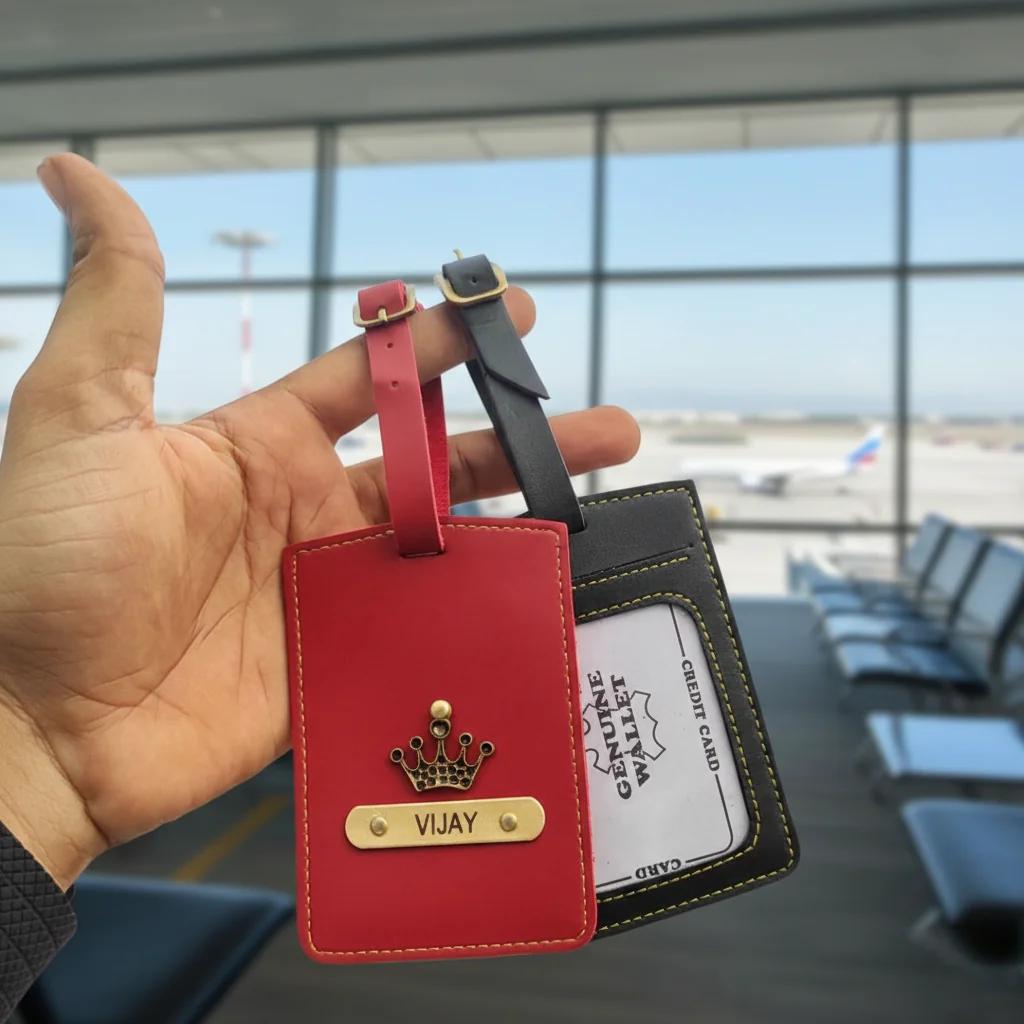 Zpics Premium Grey Personalised Luggage Tags for Travel Bags