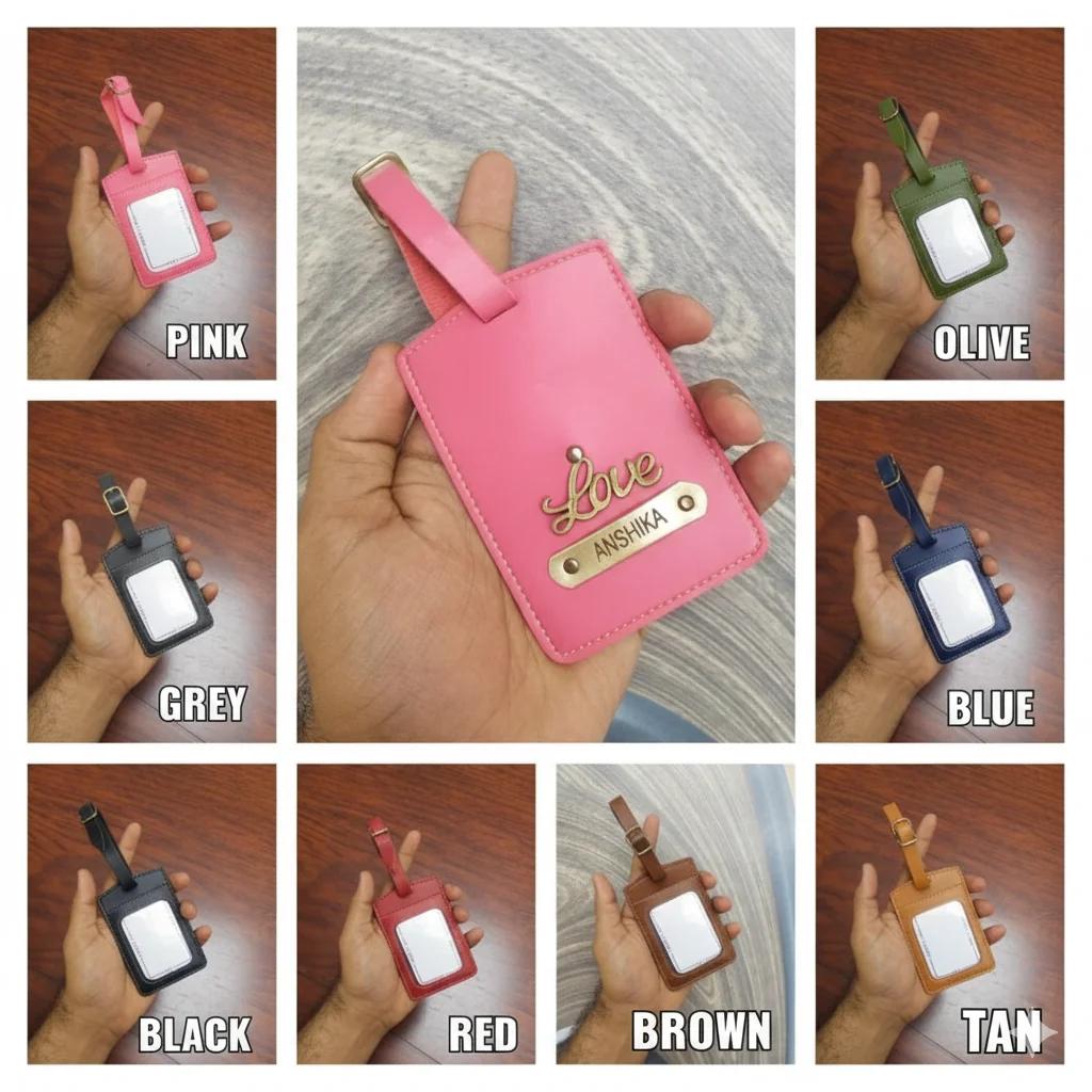 Zpics Tan Custom Baggage Tag for Airport Use