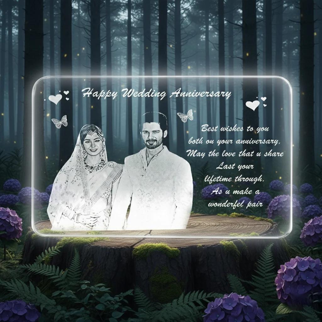 Zpics Custom LED Acrylic Photo Frame 6x8 Personalised Home Decor Gift