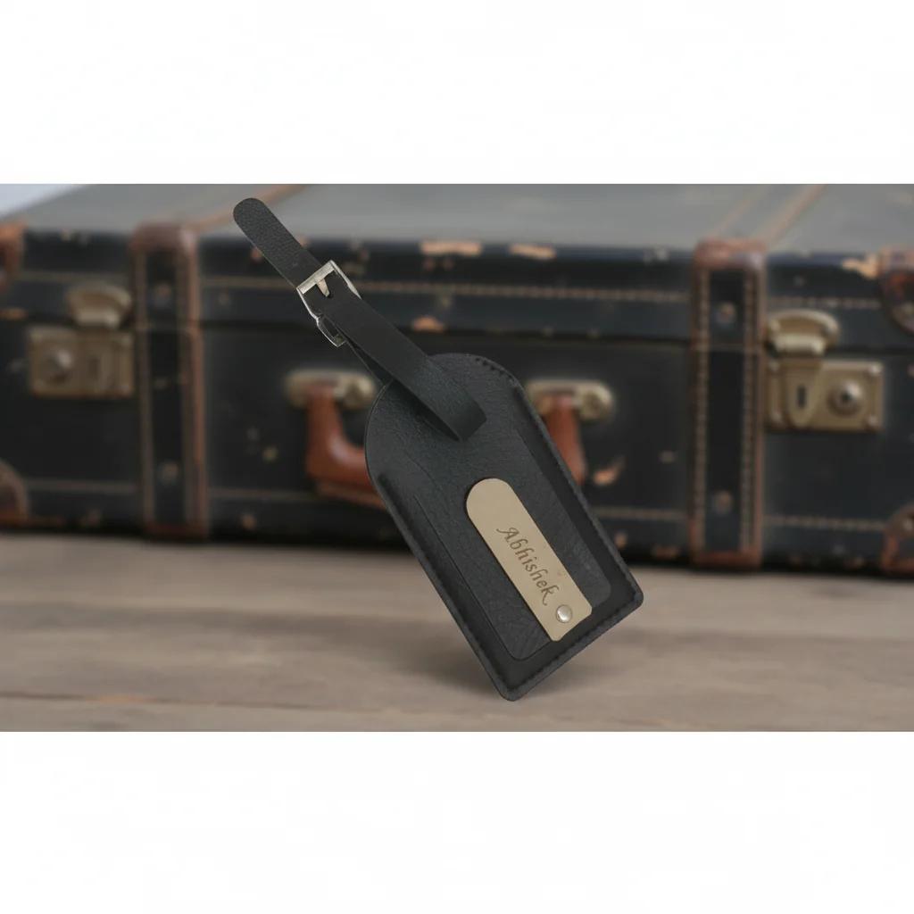MH Decors Custom PU Leather Luggage Tag for School Bags and Backpacks