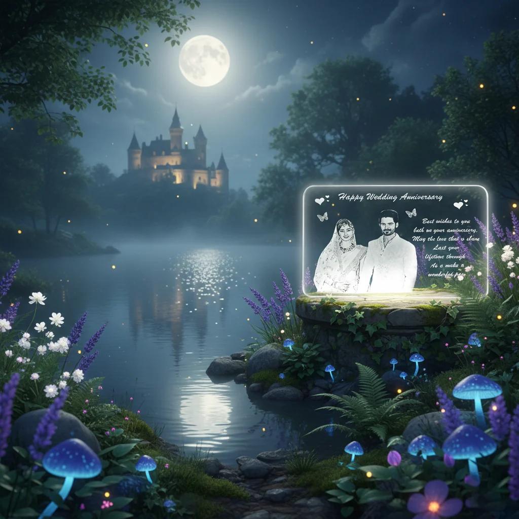 MH Decors Custom 8x10 LED Acrylic Picture Frame with Name and Photo