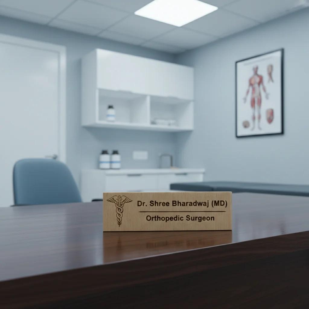 MH Decors Custom Wooden Name Plate for Doctor for Door or Beside the Door