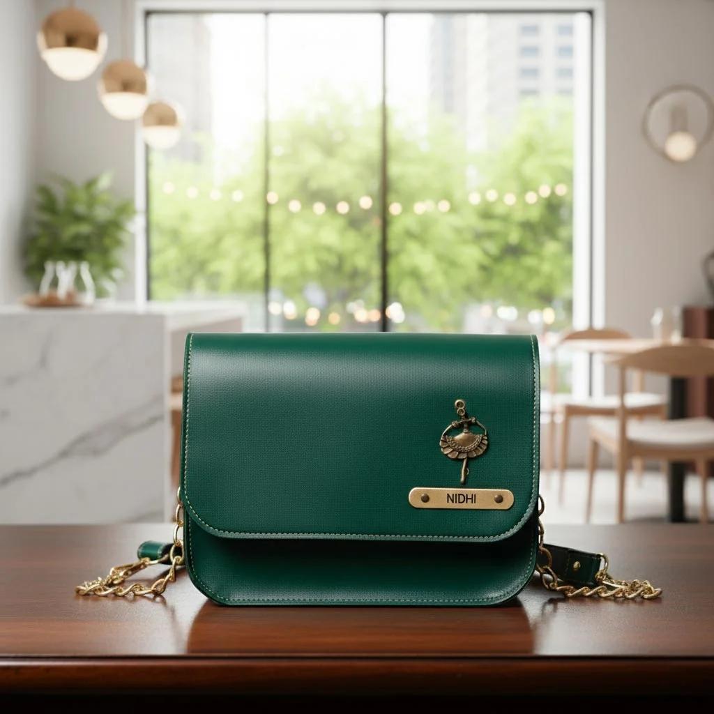 Zpics Customizable Sling Bags for Women with Name and Personalized Charm