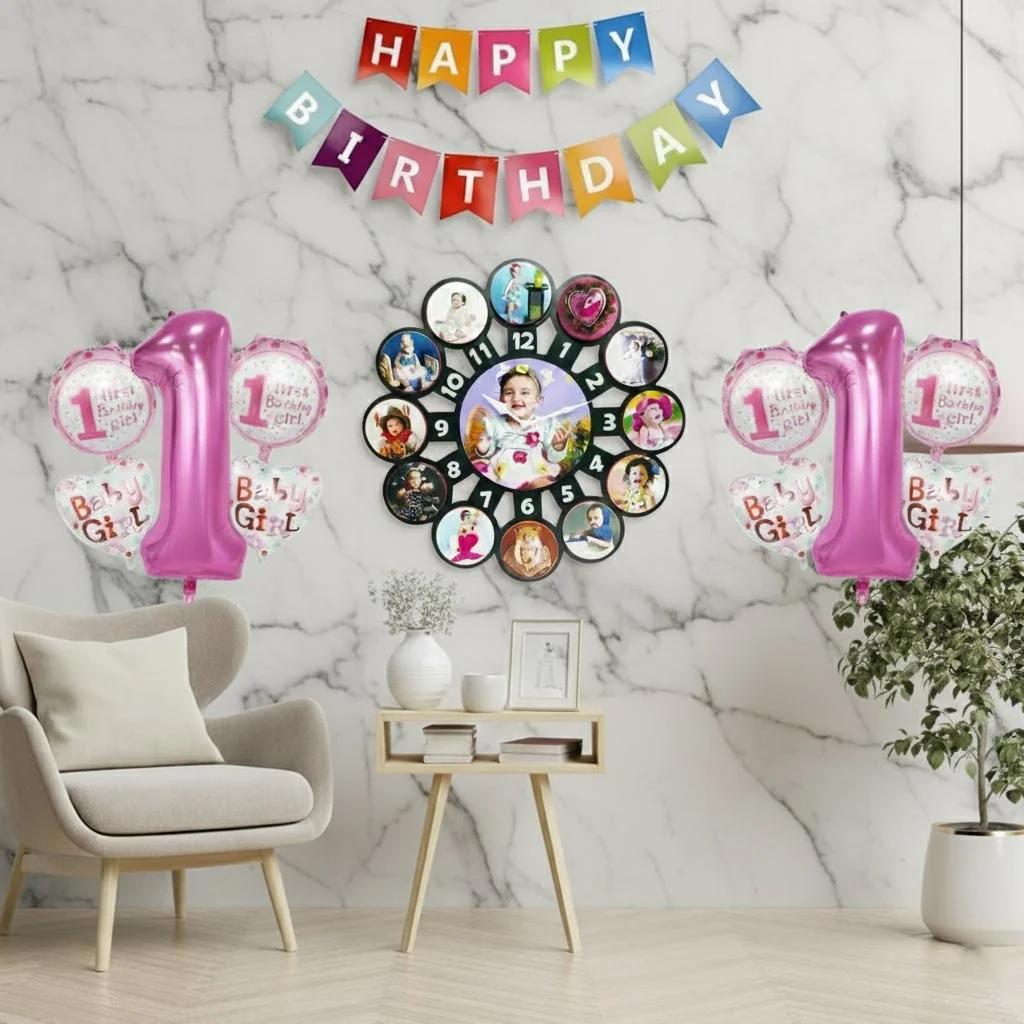 Zpics Personalized Baby Photo Clock 12 Months Milestone Gift for First Birthday