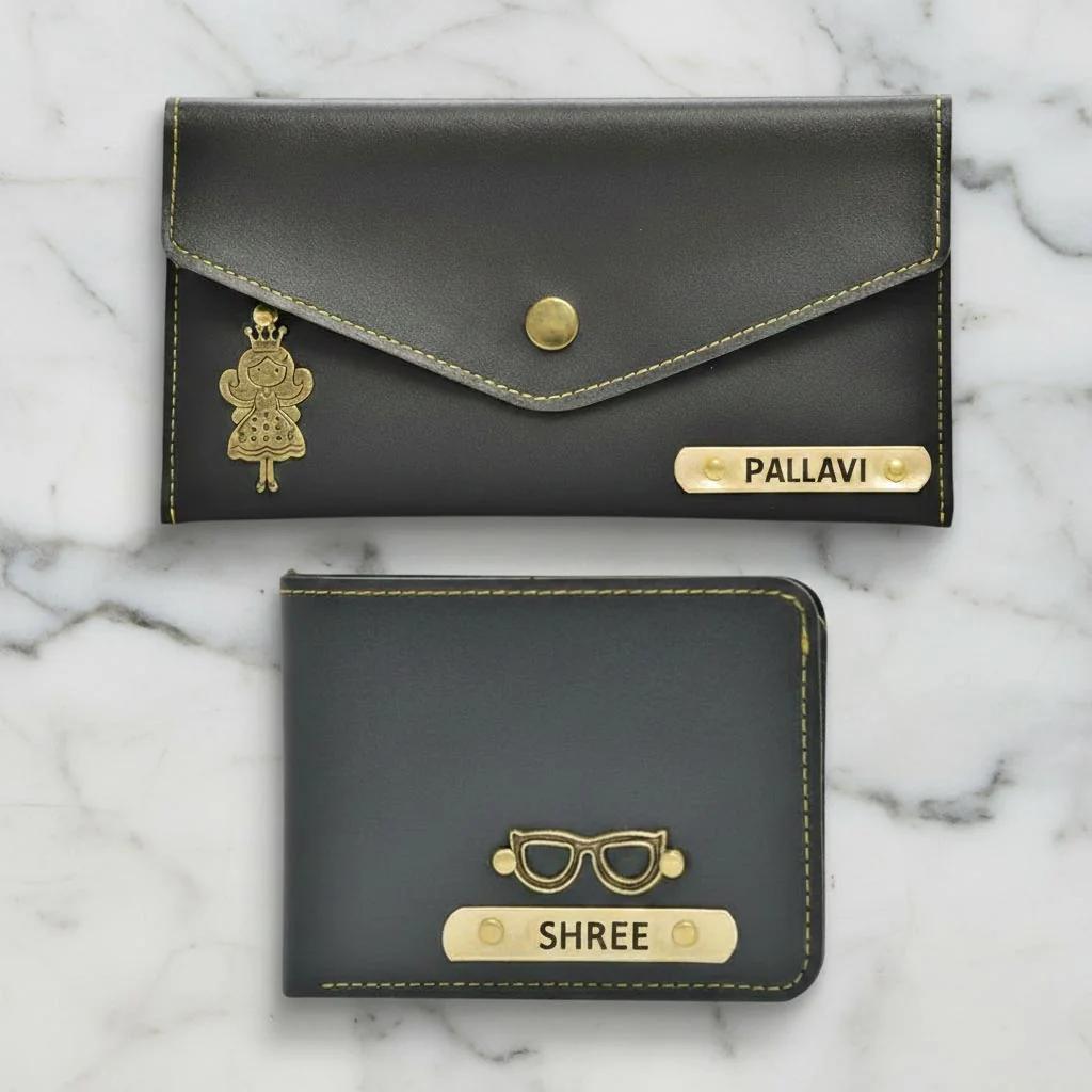 Zpics Custom Couple Gifts Set in Grey Personalized for a Special Gift