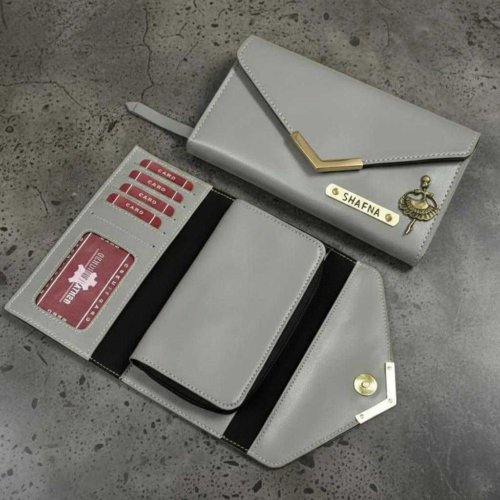 Zpics Custom Women’s Small Wallet Personalized with Name and Charm