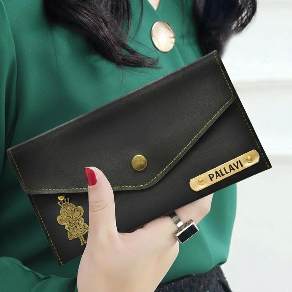 Zpics Customizable Women’s Wallet with Name and Personalized Charm