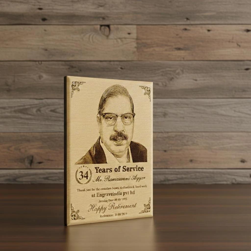 MH Decors Custom Retirement Gift with Personalized Wooden Plaque