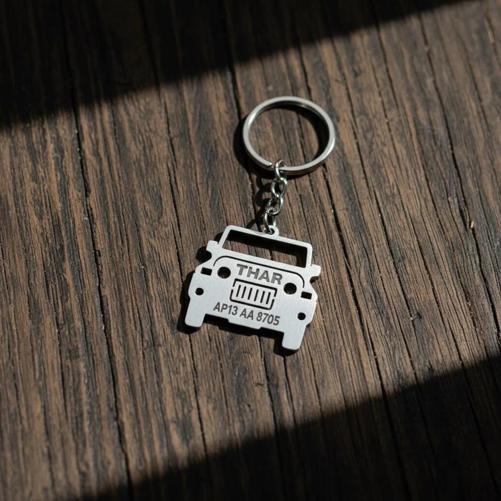 MH Decors Custom Thar Keychain with Your Name and Personalized Design