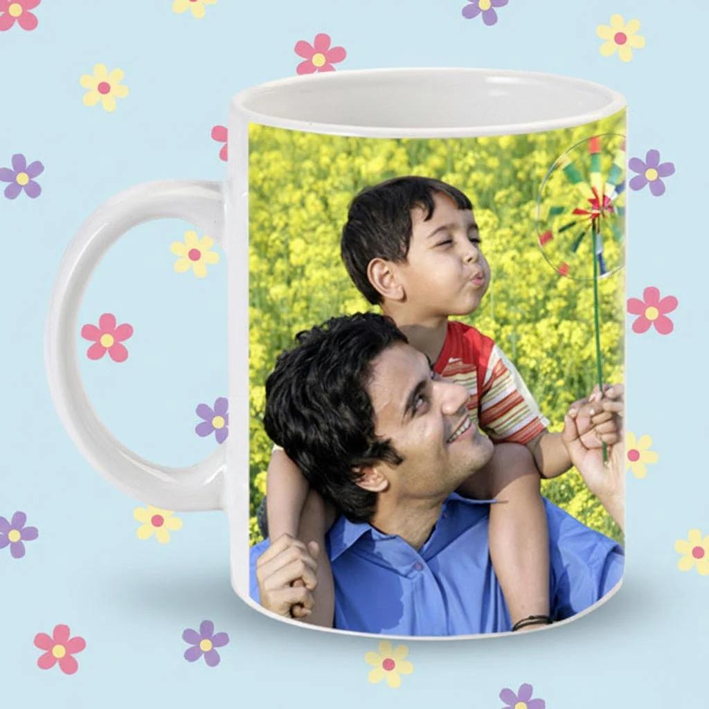 Zpics Customizable Wrap Around Mug White Coffee Mug with Photo Print