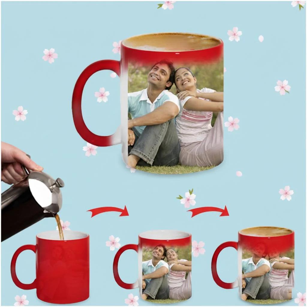 Zpics Custom Photo Magic Coffee Mug Red Colour Unique Gift Idea