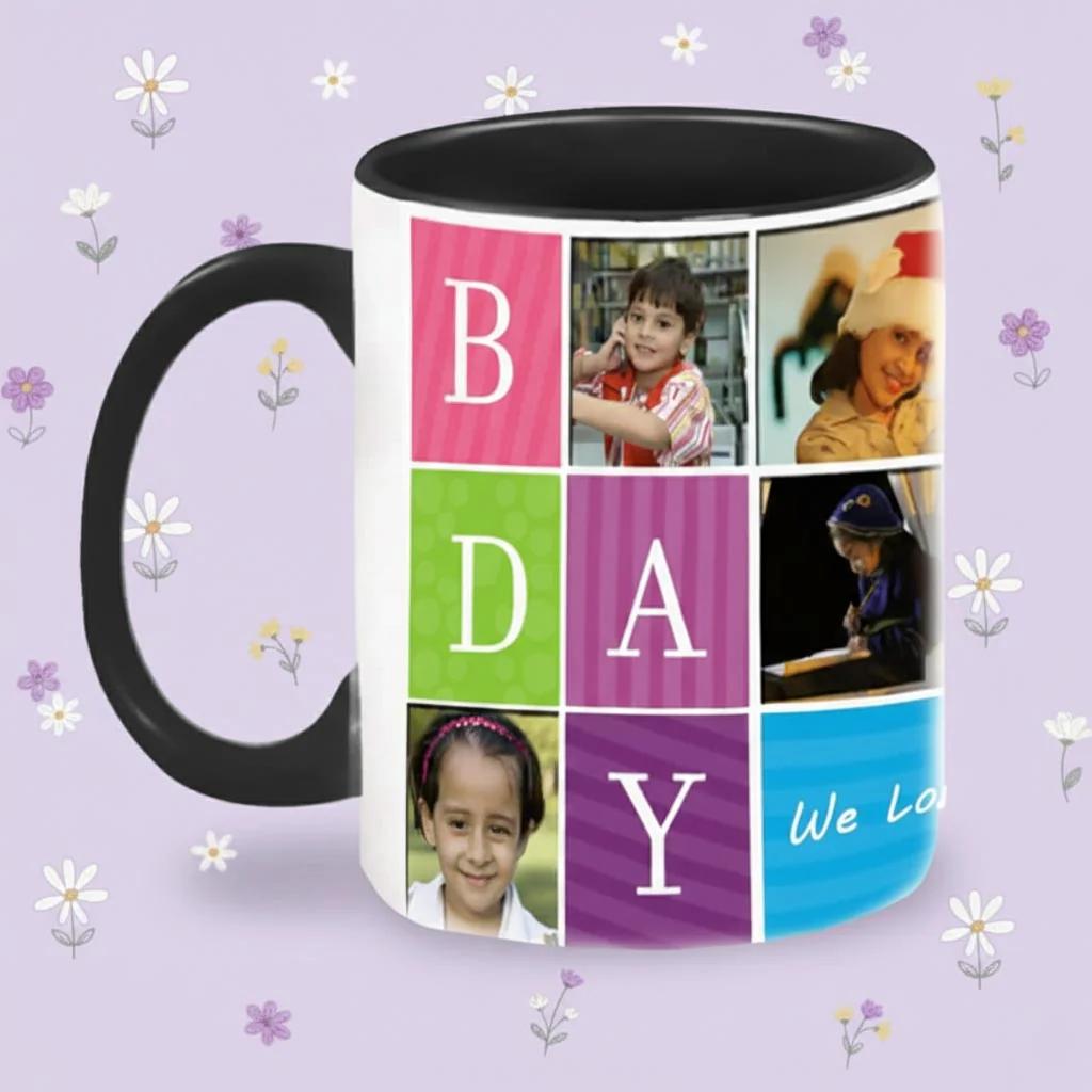 Zpics Birthday Wishes Coffee Mug White Exterior Black Interior Custom Gift