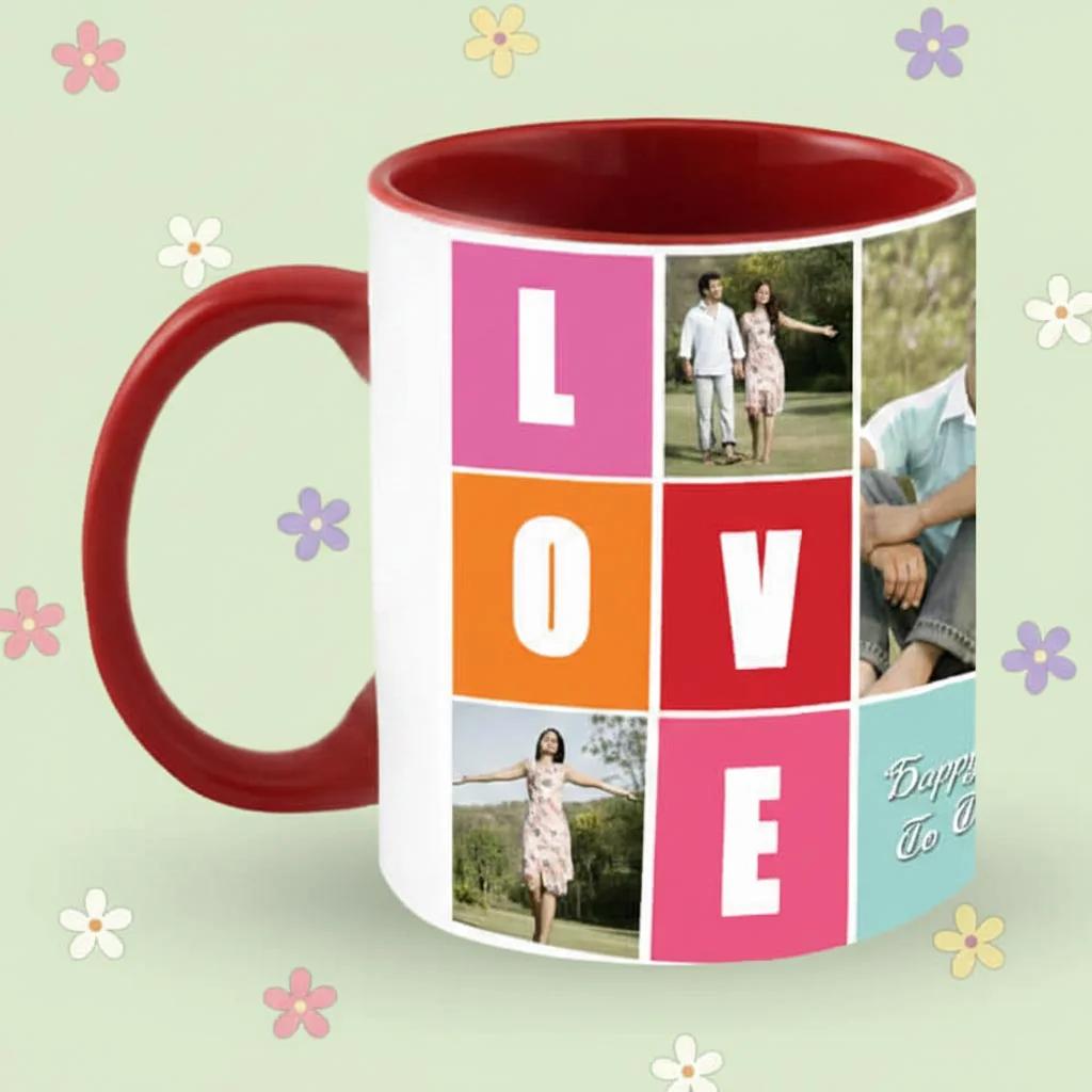 Zpics Romantic Love Mug Premium Coffee Mug Red Inside Gift Idea