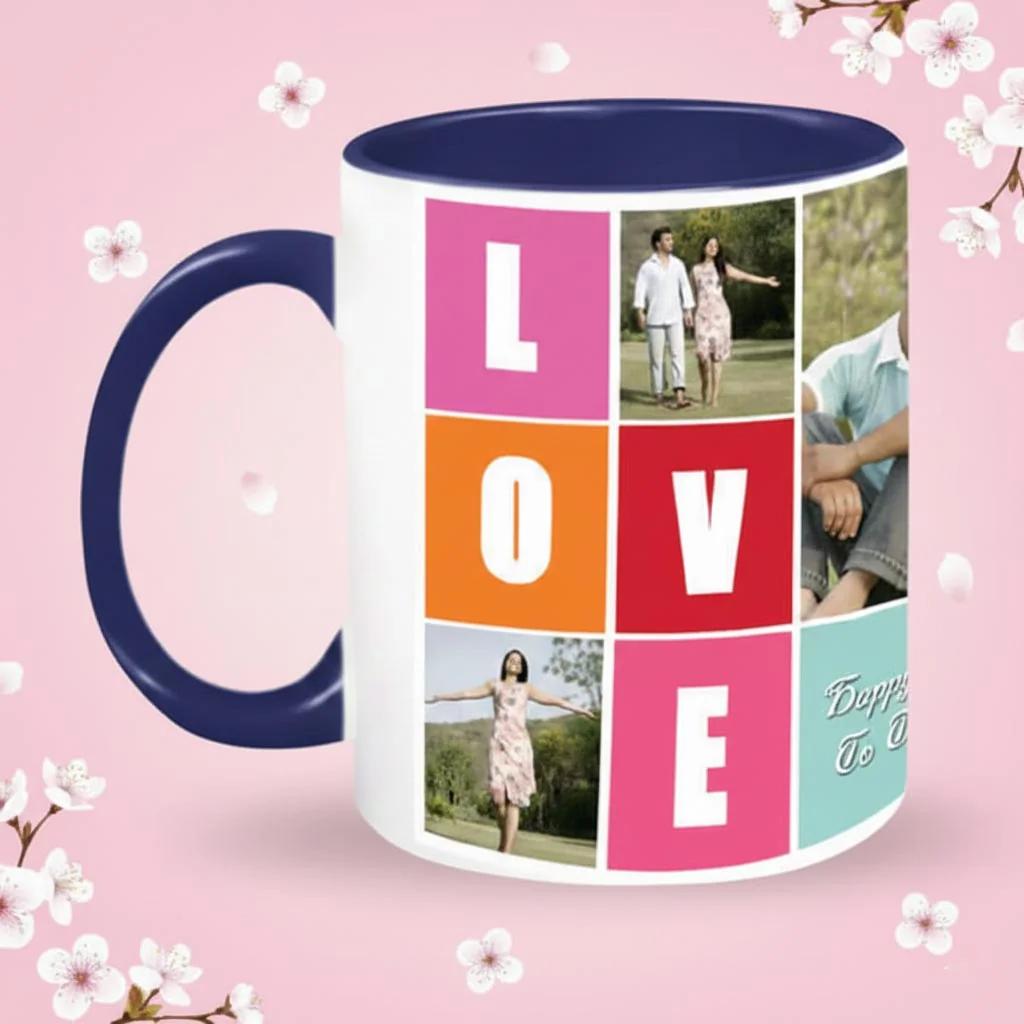 Zpics Romantic Love Mug Premium Coffee Mug Blue Inside Gift Idea