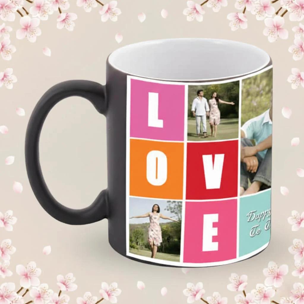 Zpics Love Coffee Mug Heat Sensitive Colour Changing Perfect Gift for Her