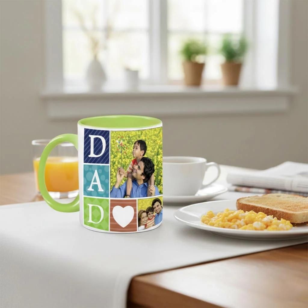 Zpics Custom Green Inside My Dad My Superhero Coffee Cup Birthday Gift